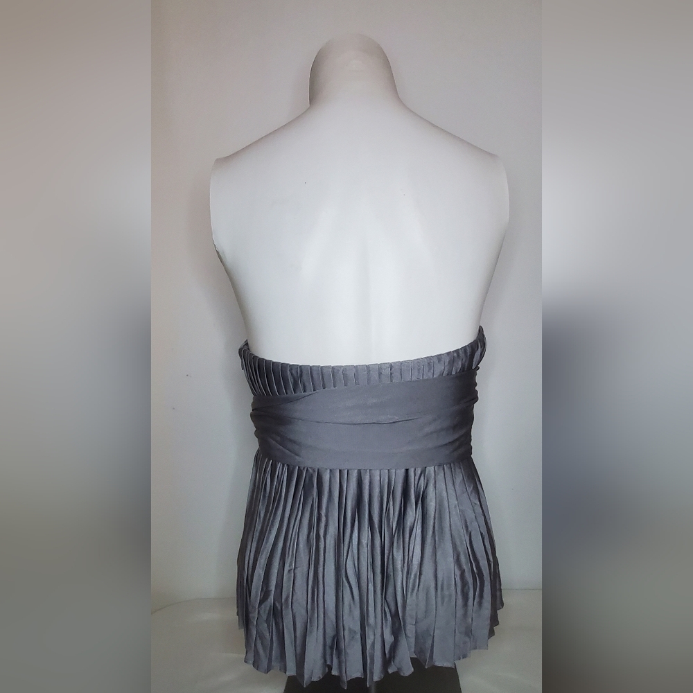 3.1 Phillip Lim Size M Gray Satin Bustier Blouse 100%silk - Picture 3 of 12